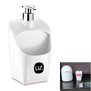 Dispenser Porta Detergente Liquido Esponja De Pia Cozinha - UZ367 Uz - Branco