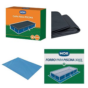 Kit Capa + Forro Para Piscina Standard 3000 Litros - Mor