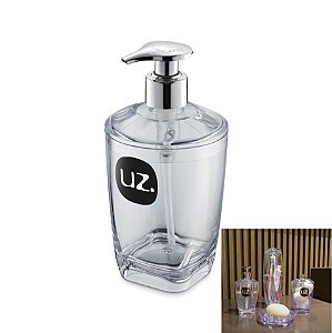 Dispenser Porta Sabonete Líquido Saboneteira Acessório Banheiro Premium - UZ522 Uz - Transparente