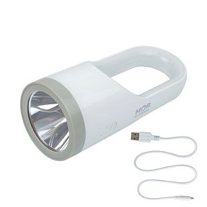 Lanterna 160 Lumens Luminária Recarregável Branca Led Bivolt - Mor