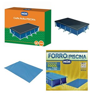 Kit Capa + Forro Para Piscina Premium 5000 Litros - Mor