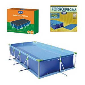 Kit Piscina Premium 5000 Litros Estruturada + Capa + Forro - Mor