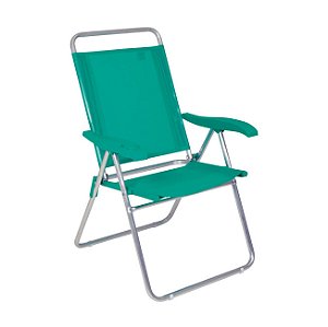 Cadeira Alta Boreal Reclinável 4 Posições Alumínio Suporta 110 Kg - Mor - Verde