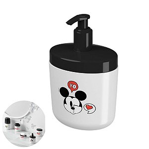 Dispenser Porta Sabonete Líquido Mickey 450ml Pia Banheiro Lavabo Disney - 14011/0975 Coza