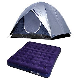 Kit Barraca Luna 5 Pessoas Iglu + Colchão Casal King Inflável Camping - Mor