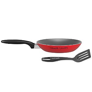 Panela Frigideira Alumínio Mickey Ø24cm Antiaderente Com Espátula Cozinha -7222/385 Brinox - Vermelho