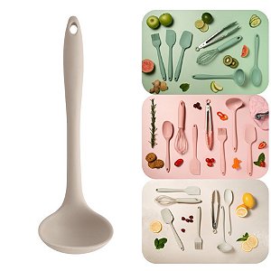 Concha Culinária Silicone Espatula Utensílio De Cozinha - CO 100 Ou - Bege