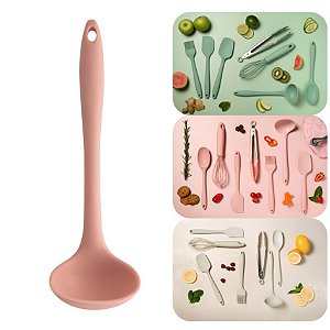 Concha Culinária Silicone Espatula Utensílio De Cozinha - CO 100 Ou - Rosa