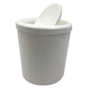 Lixeira 5 Litros Banheiro Cozinha Com Tampa Basculante Cesto De Lixo Plástico  - AMZ - Branco