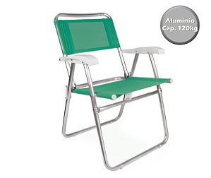 Cadeira Alumínio  Praia Camping Piscina Jardim Fashion - 2116 Mor - Verde