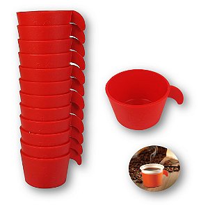 Conjunto Copete 12 Porta Copos Descartável Empilhável Cantinho Café Escritório Recepção Vermelho - AMZ