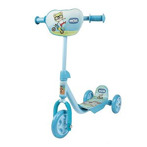 Patinete 3 Rodas Até 30 Kg Infantil Ursinho Unicórnio - Mor - Azul