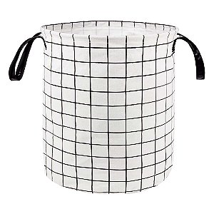 Cesto Organizador Multiuso 40l Grid Grande Flexível Roupas -  Mor - Branco