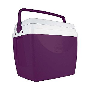 Caixa Térmica Cooler 34 L Com Alça Porta Copos Bebidas Alimentos - Mor - Beringela