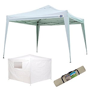 Kit Tenda Gazebo X-Flex Articulável 3x3m + 4 Paredes Ráfia Branco - Mor