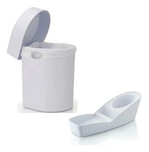 Kit Cozinha Organizador Pia Porta Detergente Esponja +  Lixeira Hide 3,5l - Ou - Branco