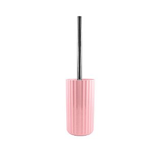 Suporte Porta Escova Sanitária Vaso Privada Limpeza Banheiro Groove Cromado - SS 735 Ou - Rosa