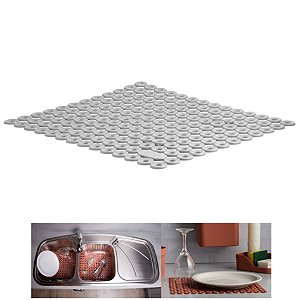 Tapete Pia Escorredor Louças Copos Pratos Talheres Cozinha Trium - PP 500 Ou - Branco