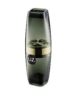 Suporte Porta Escovas Dente Creme Dental Acessório Banheiro Premium - UZ526 Uz - Preto/Dourado