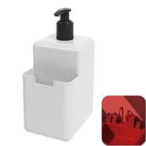 Dispenser Porta Detergente Líquido Esponja Organizador Cozinha Single -  17008 Coza - Branco - armazembr.com.br