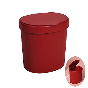 Lixeira 2,5 Litros Plástica Cesto De Lixo Pia Bancada Cozinha Basic - 10906 Coza - Vermelho