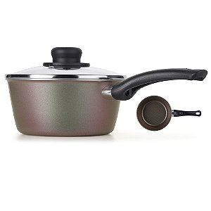 Panela 1,8 Litros Com Tampa Vidro Ø18cm Alumínio Baquelite Antiaderente Cozinha - 35118 Multiflon - Furta cor