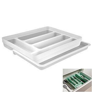 Organizador De Gaveta Divisor Porta Talheres Extensível Cozinha Logic - OL 650 Ou - Natural