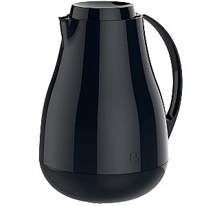 Bule Térmico Sonetto 1 Litro Para Café Leite Chá Água Ampola Vidro - Soprano - Preto