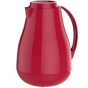 Bule Térmico Sonetto 1 Litro Para Café Leite Chá Água Ampola Vidro - Soprano - Vermelho