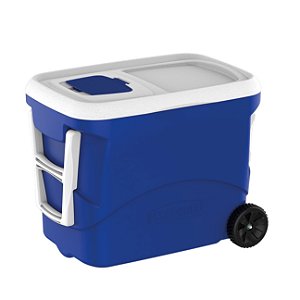 Caixa Térmica Cooler Tropical 50 Litros com Rodas Bebidas e Alimentos - Soprano - Azul