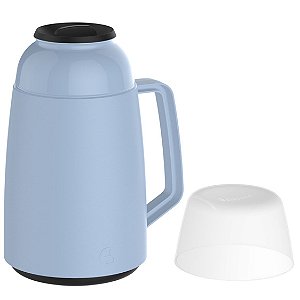 Garrafa Térmica Lótus 500ml Para Café Água Chá Leite Ampola Vidro - Soprano - Azul