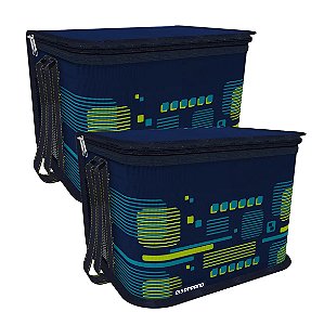 Kit 2 Bolsa Térmica Cooler 30 Litros Bebidas Alimentos Praia - Soprano - Azul