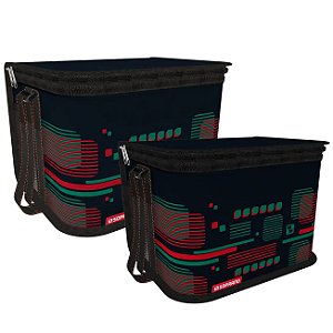 Kit Bolsa Térmica Cooler 18 + 9,5 Litros Bebidas e Alimentos Praia - Soprano - Vermelho