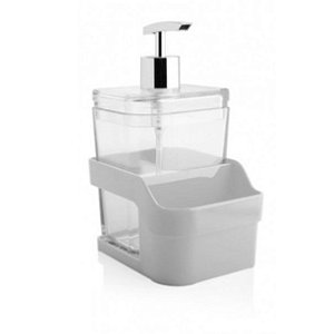 Organizador Pia Dispenser 400ml Porta Detergente Esponja Cozinha Branco Discovery - OP 590 Ou - Branco