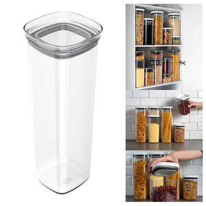 Pote Hermético 2l Porta Alimento Mantimento Com Tampa Cozinha Block - OB 400 Ou - Natural