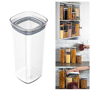 Pote Tampa Hermético 1,5l Porta Alimento Mantimento Cozinha Block - OB 300 Ou - Natural