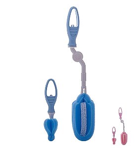 Esponjas Para Lavar Mamadeira Bico Chupeta Bebe Escovas Infantil - 1246 Paramount - Azul