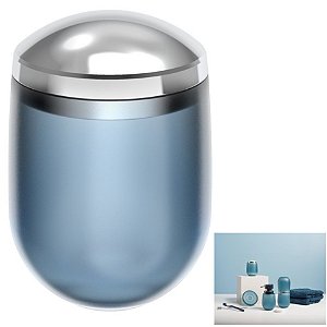 Suporte Porta Algodão Cotonete De Pia Banheiro Belly Soft Glacial Translucido - PAB 851 Ou - Azul