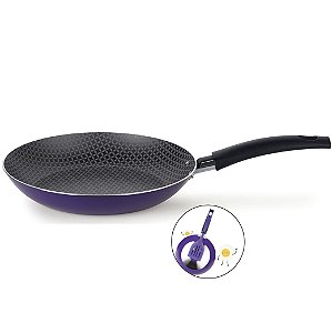 Frigideira Ø24cm Alumínio Antiaderente Com Espátula Cabo Baquelite Cozinha - 77424 Multiflon - Violeta