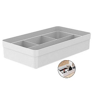 Organizador Gaveta Com Divisórias Multiuso Porta Utensílios Cozinha Banheiro Quarto - OL 1050 Ou - Branco