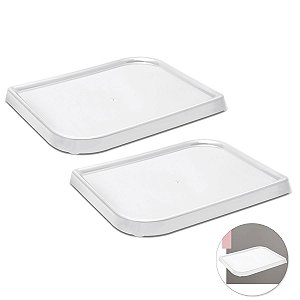 Kit 2 Bandejas Travessa Retangular Decorativa Multiuso Pia Banheiro Lavabo Branco - Ou