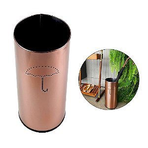 Suporte Porta Guarda Chuva Rose Gold Aço Inox Para Empresa Escritório Condomínio Casa - 201/PG CP