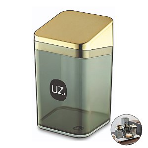 Suporte Porta Algodão Cotonete Acessório Organizador Pia Banheiro Dourado - UZ546 Uz