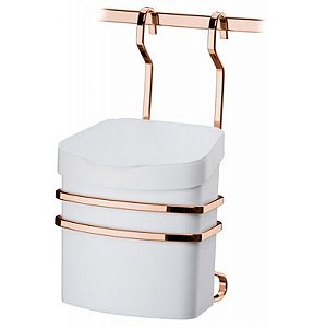 Suporte Com Lixeira 2,5 Litros Para Barra Parede Cozinha Rose Gold - 2809RG Future - Rose Gold