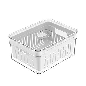 Organizador Porta Mantimento 2,2 Litros Com Cesto Geladeira Fruta Verdura Clear Fresh- OF 450 Ou