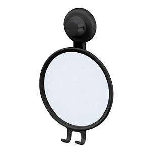 Espelho Anti Embaçante Com Ventosa Para Barbear Banheiro Prático Preto - 406PT Future