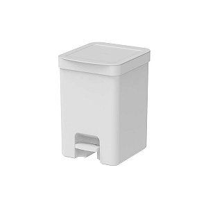 Lixeira Com Pedal 12 Litros Porta Cesto De Lixo Plástica Cozinha Banheiro Trium - LX 4100 Ou - Branco