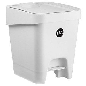 Lixeira Com Pedal 8 Litros Cesto Lixo Slim Cozinha Banheiro - UZ549 Uz - Branco