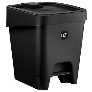 Lixeira Com Pedal 8 Litros Cesto Lixo Slim Cozinha Banheiro - UZ549 Uz - Preto