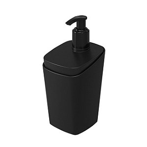 Dispenser Porta Sabonete Líquido 350ml Saboneteira Acessório Banheiro Square Preto - 10428 Coza